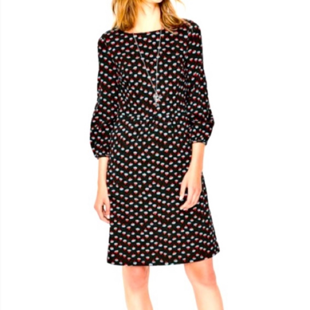 Boden Black and Red Polka Dot Midi Dress
